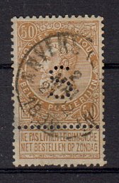 Briefmarken Belgien 57 o Perfin