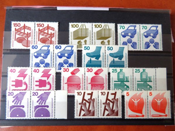 Briefmarke BRD 694/703 und 773 ** alles waagrechte Pärchen
