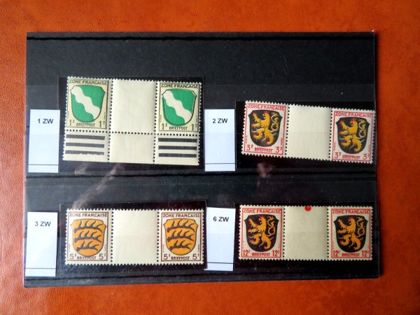 Briefmarke Französische Zone 1/3 und 6 alles ZW **