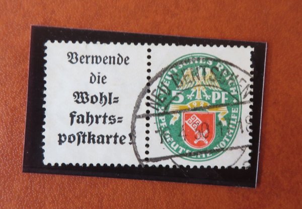 Briefmarke Deutsches Reich W35 o mit 430. Etwas kurze Zähnchen, siehe Bild!