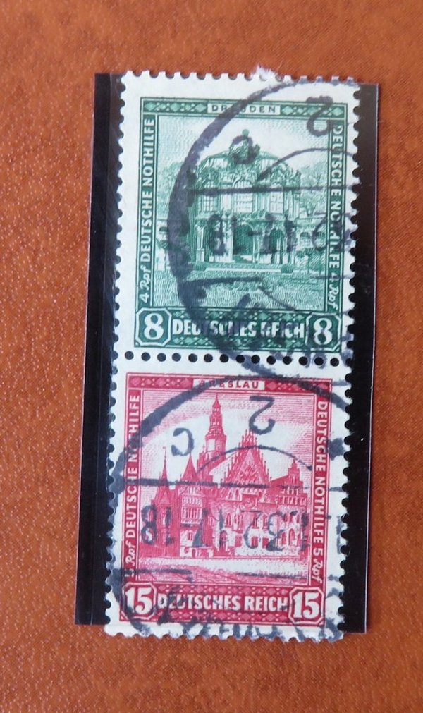 Briefmarke Deutsches Reich S 88 o mit 459/60
