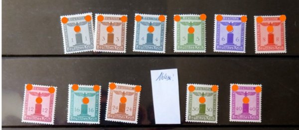 Briefmarke Deutsches Reich Dienstmarke 144/65 **, 164 ist *