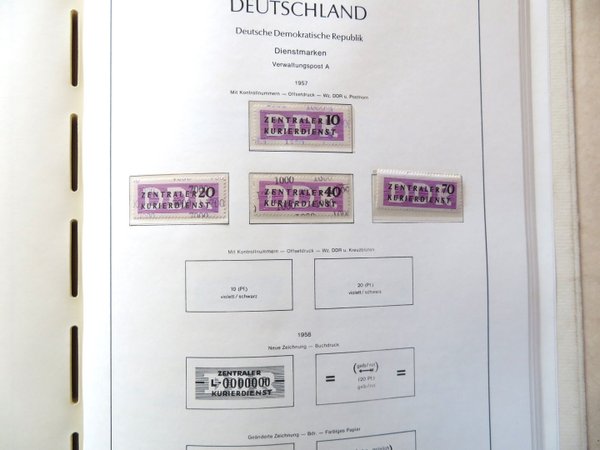 Briefmarken DDR 1975 - 1990 und Dienstmarken / ZKD im dicken Klemmbinder