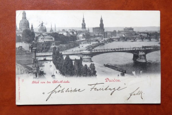 Ansichtskarte Dresden - Blick von der Albertbrücke 1898