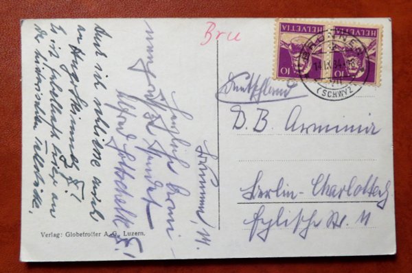 Ansichtskarte Schweiz Vierwaldstätter See 1934 nach Berlin geschickt