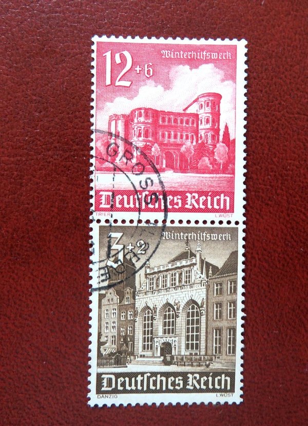 Briefmarke Deutsches Reich S266 o mit 756 und 751