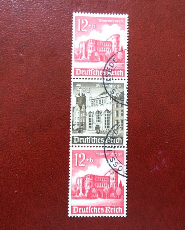 Briefmarke Deutsches Reich S267 o mit 756 und 751 und 756