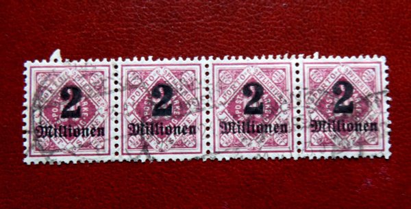 Briefmarke Württemberg 180 o waagrechter Viererstreifen