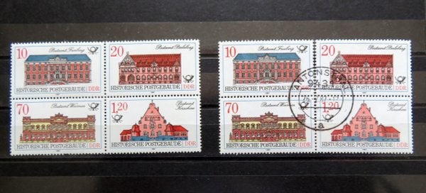 Briefmarke DDR 3067/70 ** und o 2 VB