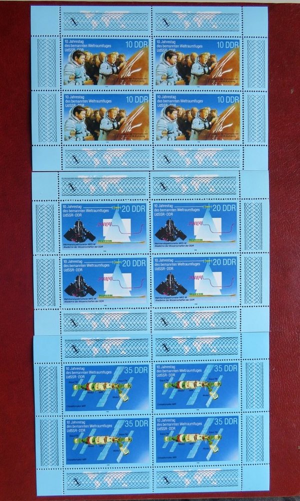 Briefmarke DDR 3190/92 ** KB. 3 Kleinbögen