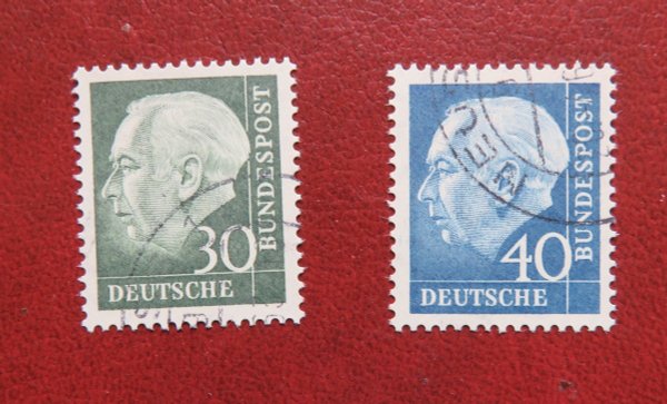 Briefmarke BRD 259/260 y o. Heuss Lumogen!