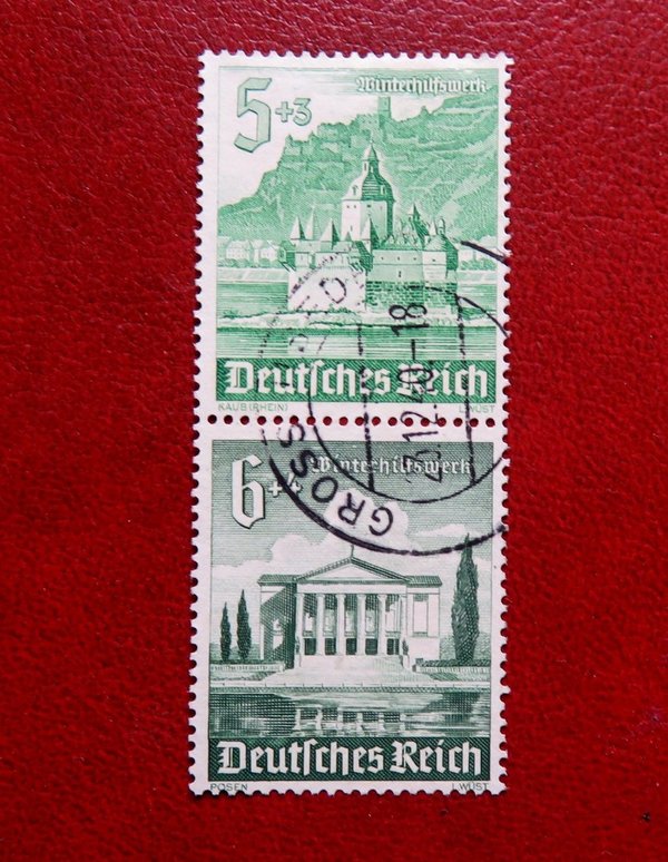 Briefmarke Deutsches Reich S256 o mit 753 und 754