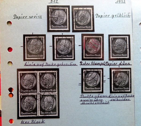 Briefmarke Deutsches Reich 512/14 Spezialitäten wohl mit Abarten, PF, Spezialitäten usw.