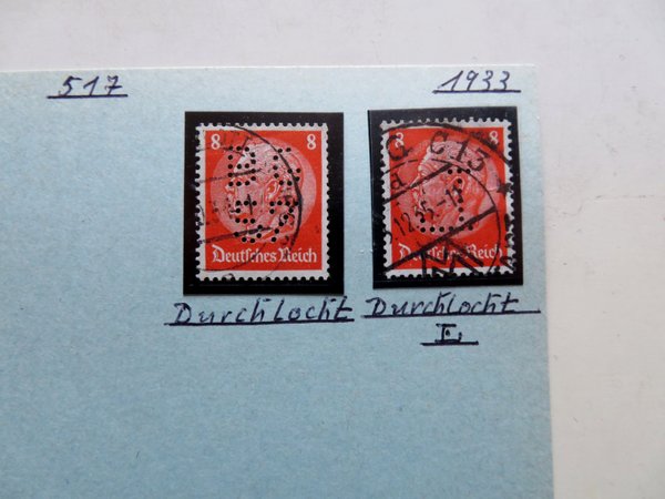 Briefmarke Deutsches Reich 515/17 Spezialitäten wohl mit Abarten, PF, Spezialitäten usw.