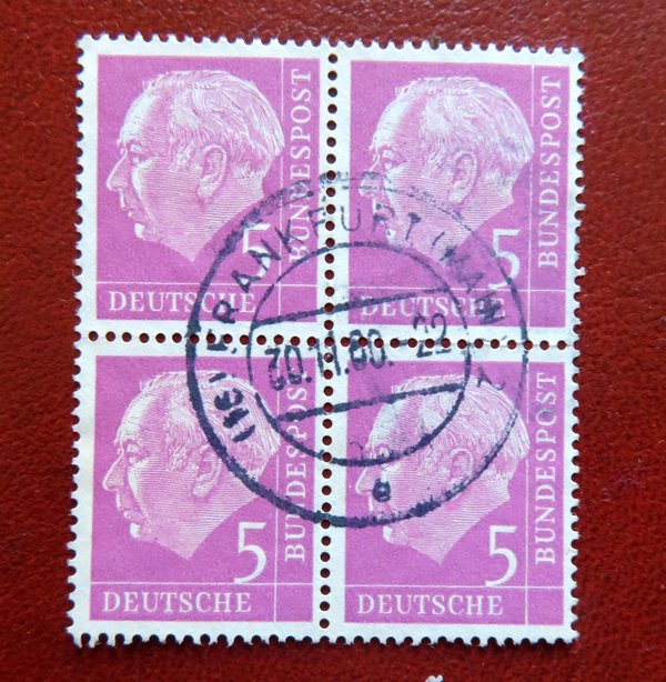 Briefmarke BRD 179 o Viererblock
