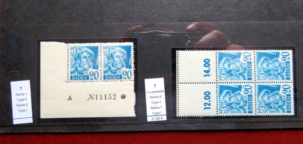 Briefmarke Französische Zone Baden 7 ** mit Spezialitäten