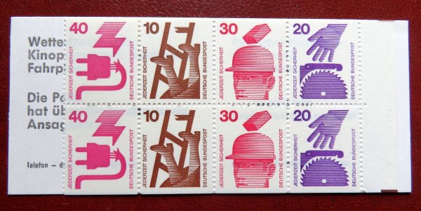Briefmarke BRD MH 20boZ ** mit 695, 696, 698, 699