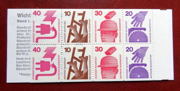 Briefmarke BRD MH 20 a II oZ ** mit 695, 696, 698, 699