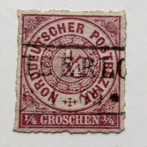 Briefmarke Norddeutscher Postbezirk 1 o