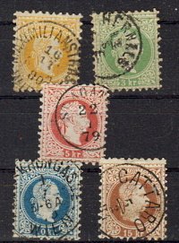 Briefmarken Österreich 35-39 II A o