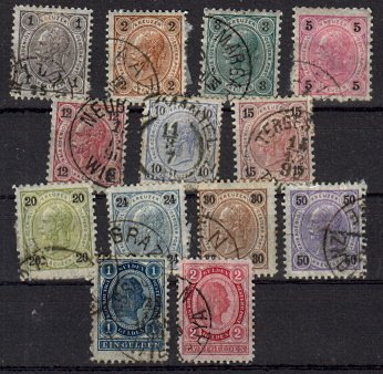 Briefmarken Österreich 50-62 o