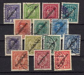 Briefmarken Österreich 228-29 + 31-42 o