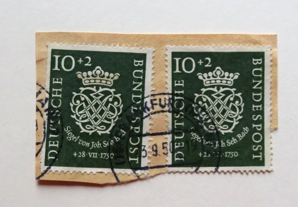 Briefmarke BRD 121 o 2 x auf Briefstück