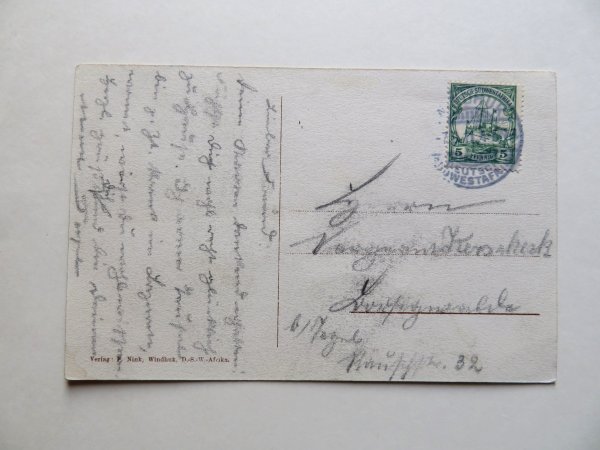 Ansichtskarte / Brief Deutsche Kolonie Deutsch-Südwestafrika Windhuk 1911