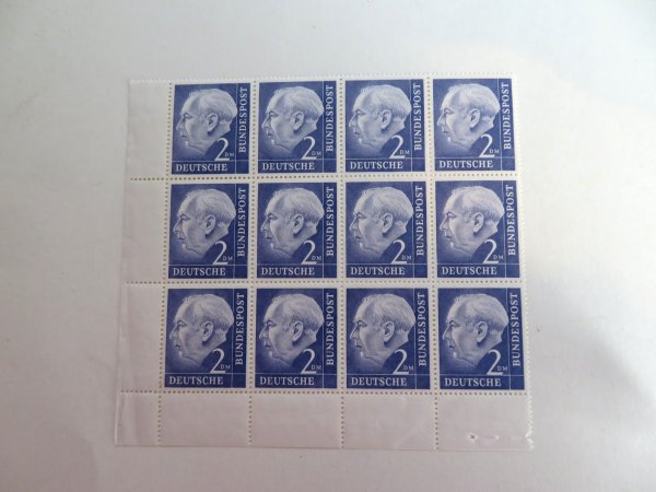 Briefmarke BRD 195 v ** Zwölferblock