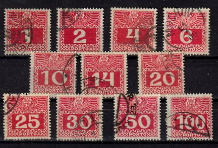 Briefmarken Österreich Porto 34-44 o