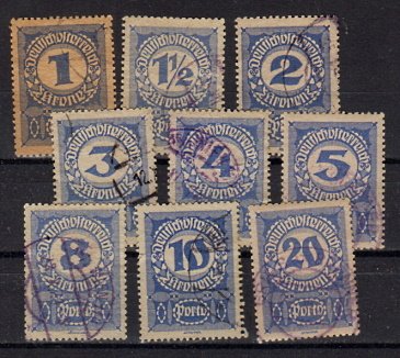Briefmarken Österreich Porto 84-92 y o