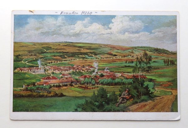 Ansichtskarte 1. Weltkrieg  Franz. Dorf Feldpost 9.9.1916 der 6. Bayerischen Infantriedivision
