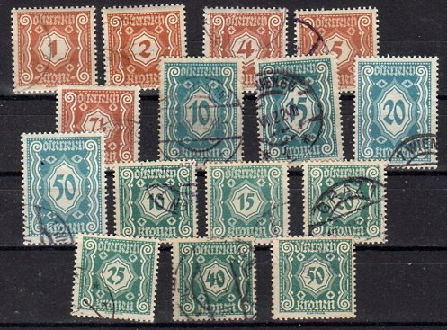Briefmarken Österreich Porto 103-17 o