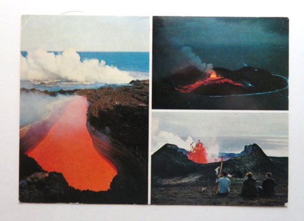 Ansichtskarte Island Surtsey/ aus dem Jahr 1965. Geburt einer Insel! Hinten keine Briefmarke!