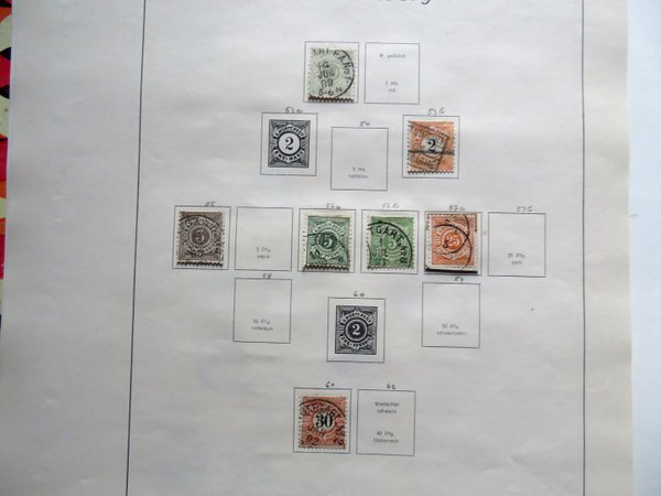 Briefmarke Württemberg Sammlung auf Blättern ab der Pfennigzeit