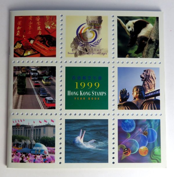 Briefmarke Hongkong 1999 Sondermarken Jahrbuch postfrisch mit schönen Motiven wie Pandabär-Block!