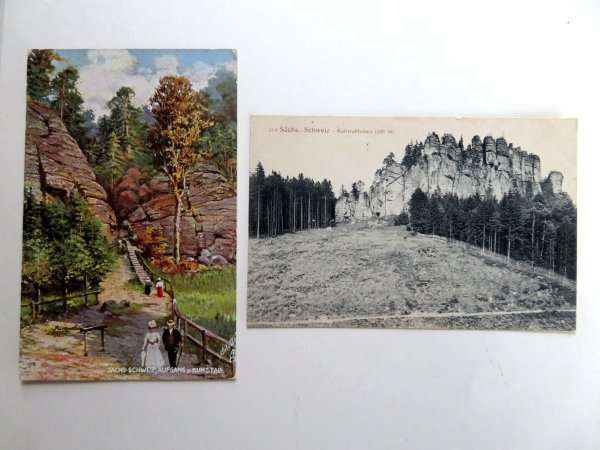 Ansichtskarten "Kuhstall" Sächsische Schweiz. Beide Karten nicht gelaufen!