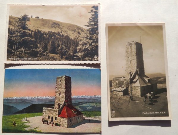 Ansichtskarten Feldberg im Schwarzwald u.a. mit Feldbergturm. 2 Karten gelaufen, 1 Karte nicht gelau