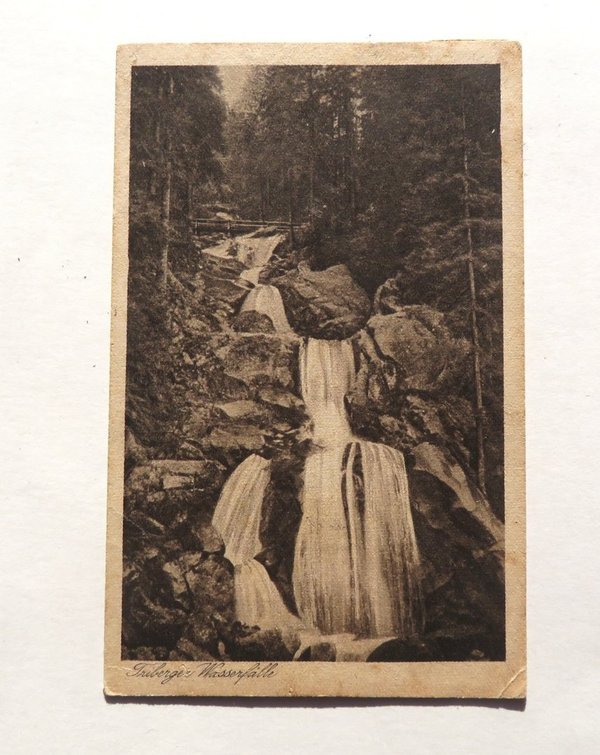 Ansichtskarte Triberger Wasserfälle Schwarzwald. Hinten senkrechter Dreierstreifen der 232 oder 244