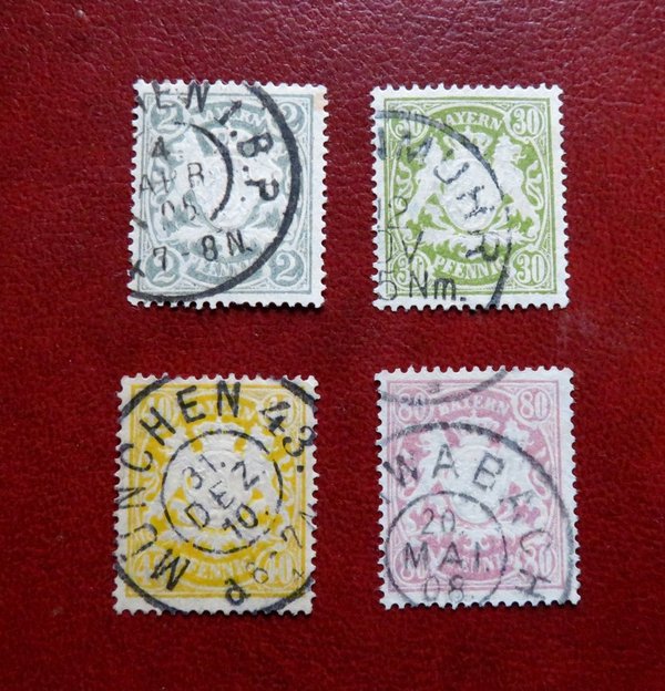Briefmarke Bayern 65/68 o