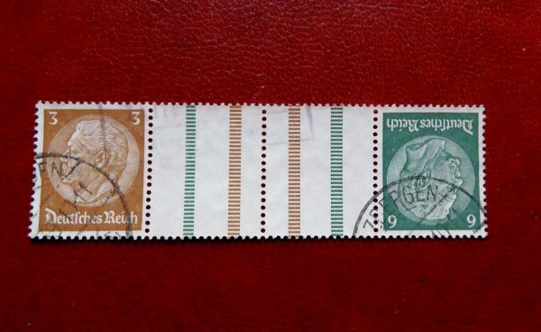 Briefmarke Deutsches Reich KZ27 o mit 513 und 516