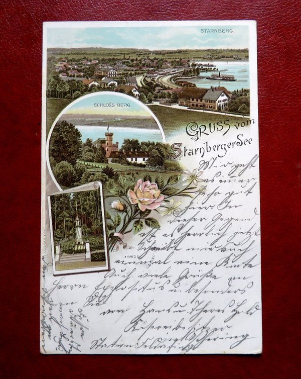 Ansichtskarte Schloss Berg Starnbergersee 1902