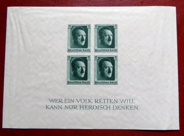 Briefmarke Deutsches Reich Block 8 ** mit 647. Block ist gewellt!