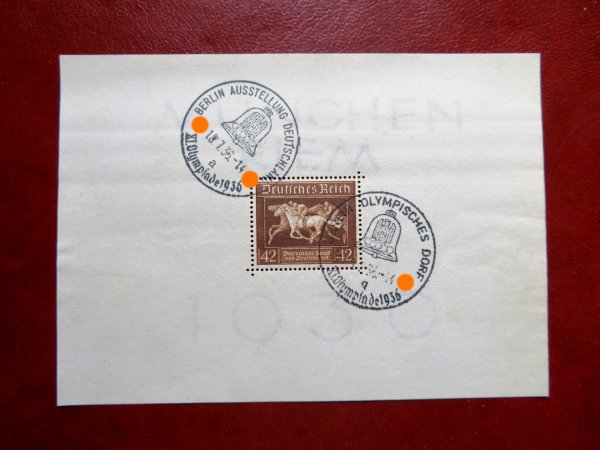 Briefmarke Deutsches Reich Block 4 o mit 621. Olympiastempel!