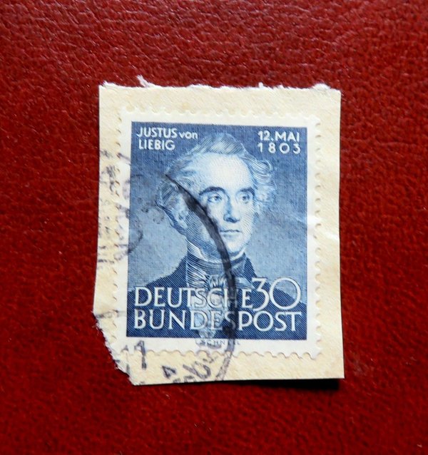 Briefmarke BRD 166 o auf Briefstück