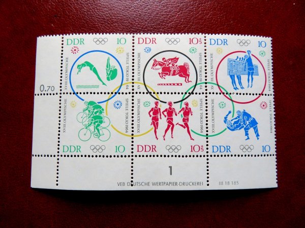 Briefmarke DDR 1039/44 ** SB DV ER UR