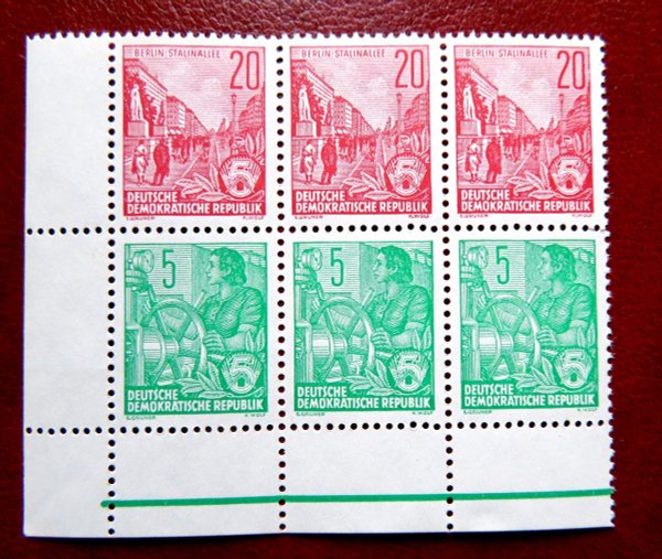 Briefmarke DDR HBl 5 ** aus MHB UR ER mit 577 und 580