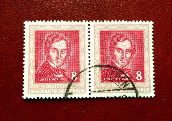 Briefmarke DDR 309 o waagrechtes Pärchen