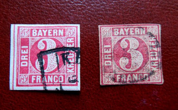 Briefmarke Bayern 9 o. 2 Marken