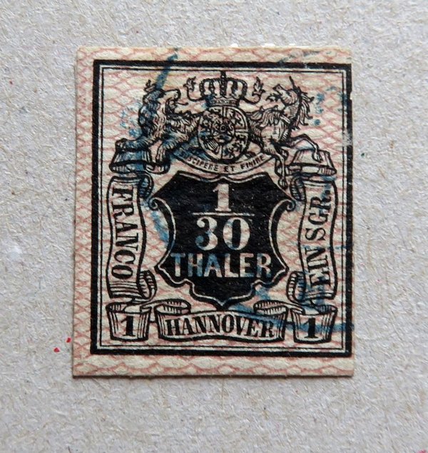 Briefmarke Hannover 10 a o. Kleines Fenster